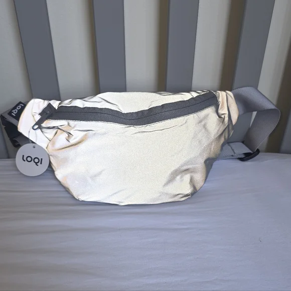 LOQI Metallic Gray Reflective Belt Bag NWT - Picture 3 of 11